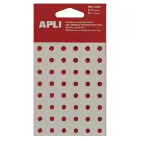 0228 APLI ARANDELAS DE REFUERZO 13MM CAJA 96 UD TRANSLÚCIDAS