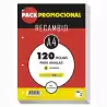 21810 PACSA RECAMBIO 120H A4 90GR 4X4MM 4 TALADROS PAPEL EXTRA