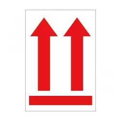 12402 APLI ROLLO ETIQUETA FLECHA POSICIÓN VERTICAL ROJA