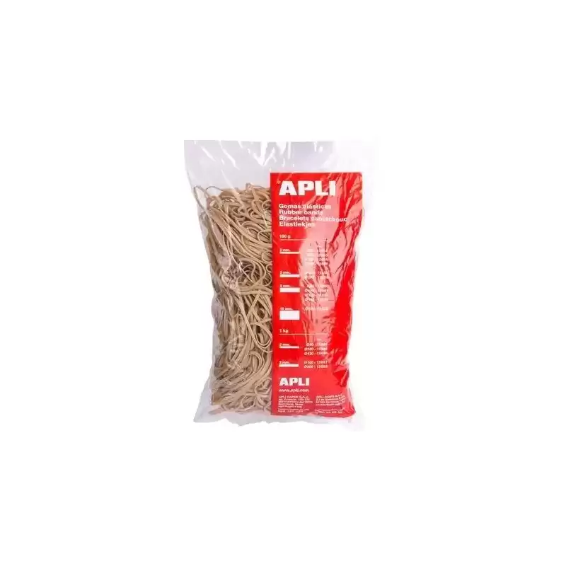 12861 APLI GOMA ELÁSTICA MARRÓN CAUCHO 100X5MM 100 GR.