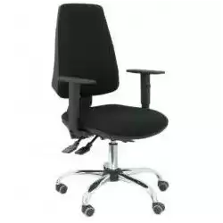 14SBALI840CRBFRIT PIQUERAS Y CRESPO SILLA ELCHE GIRATORIA ASINCRO 36H BRAZOS REG. RUEDAS DE PARQUÉ TEJIDO BALI NEGRO