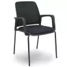 PACK4519PTNM840B840 PIQUERAS Y CRESPO SILLA OPTI519 RESPALDO MALLA NEGRA ASIENTO TELA NEGRA - PACK DE 4