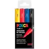 182634668 POSCA MARCADOR  PC-1M/4C NO PERMANENTE PUNTA FINA 0.7-1MM COLORES SURTIDOS BASIC -ESTUCHE 4U-
