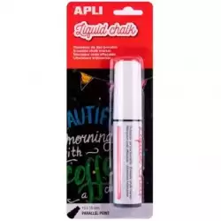 13960 APLI MARCADOR DE TIZA LÍQUIDA PUNTA PARALELA 10X15MM BLANCO BLÍSTER 1 UD
