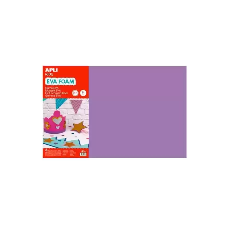 12767 APLI GOMA EVA 40X60CM GROSOR 2MM LILA PACK 5 UD