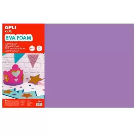 12767 APLI GOMA EVA 40X60CM GROSOR 2MM LILA PACK 5 UD