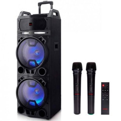 KBTUS-900 AIWA ALTAVOZ TROLLEY 900 KARAOKE CON DOS MICROS INALAMBRICOS 100W RMS