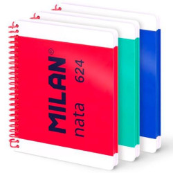 57052E80X3 MILAN CUADERNO ESPIRAL A5 80H 95GR PAUTADO 7MM TAPA DURA COLECCIÓN NATA® 624 SINCE 1918 SURTIDO PACK 3 UD