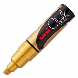 222109000 UNIBALL MARCADOR DE TIZA LÍQUIDA CHALK PWE-8K PUNTA BISELADA ORO