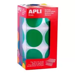 17862 APLI GOMETS REDONDOS 33MM ROLLO VERDE -ROLLO 708 UNIDADES-