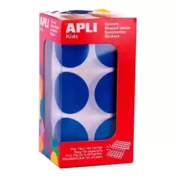 17864 APLI GOMETS REDONDOS 33MM ROLLO AZUL -ROLLO 708 UNIDADES-
