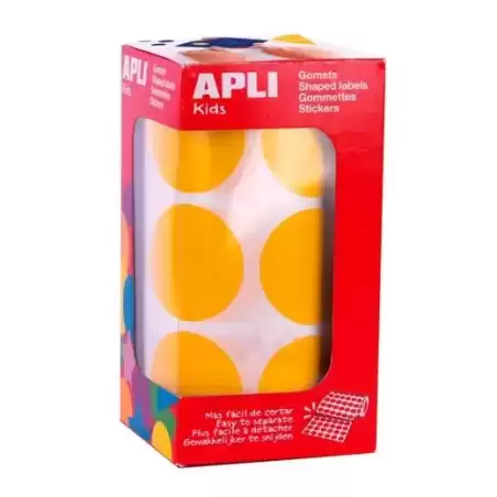 17865 APLI GOMETS REDONDOS 33MM ROLLO AMARILLO -ROLLO 708 UNIDADES-