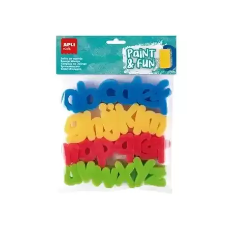 19412 APLI SELLOS PAINT&FUN ESPONJA ABC BOLSA DE 26 C/SURTIDOS
