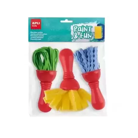 19414 APLI PINCELES PAINT&FUN MAXI GOMA EVA Y ESPONJA PAINT & FUN C/SURTIDOS BOLSA 3 UD