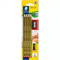 120 SBK8P1 STAEDTLER BLÍSTER CON 8 LÁPICES NORIS 120-2 + UNA GOMA NORIS 526 N40 + REGALO DE 1 AFILALÁPICES SIMPLE DE PLÁSTICO