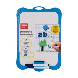 12916 APLI PIZARRA BLANCA RÍGIDA CON BORRADOR Y ROTULADORES 180X280MM